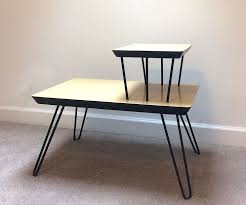 Mcm Two Tier End Table Hairpin Leg Side Table Mid Century Modern Side Table End Tables Modern Side Table