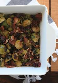 Here is how to roast brussels sprouts with maple and bacon so the bacon will be crisp and the maple will not how to make maple bacon roasted brussels sprouts. Roasted Brussels Sprouts With Bacon Cranberries And Toasted Pecans