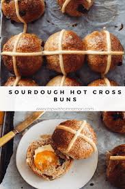 Sourdough Hot Cross Buns Izy Hossack Top With Cinnamon Recipe Sourdough Recipes Hot Cross Buns Cross Buns
