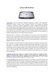 At home or the office, users can scan wirelessly to a pc or mac , ios or android mobile devices and cloud services. Canon Lide 60 Driver By Canon Driver Install Issuu