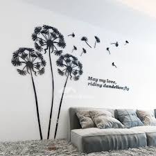 Wall decorations for home stickers for walls. 3d Wall Stickers Bedrooms Home Decor Kids Acrylic Dandelion