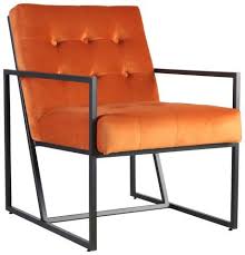 Drew Occasional Chair Orange Block Chisel Occasional Chairs Chair Black Side Table