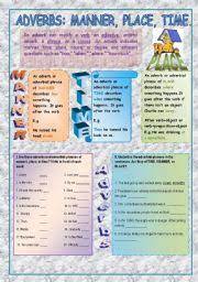 Check spelling or type a new query. Adverbs Manner Place Time Esl Worksheet By Rody