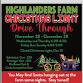 Highlander Farm Christmas Light Drive Through event in Carthage, NC
