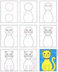 Cats all move in predominantly the same ways. How To Draw An Easy Cat Art Projects For Kids