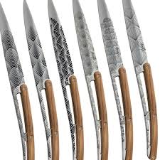 Set De 6 Deejo De Table Miroir Olivier Art Deco Art Deco Mirror Olive Wood Steak Knives
