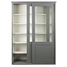 Vaisselier En Bois 2 Portes Coulissantes Vince Couleur Gris Porte Coulissante Vaisselier Meuble Rangement
