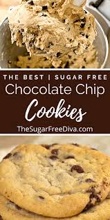 Amazing Sugar Free Chocolate Chip Cookies Sugar Free Chocolate Chip Cookies Sugar Free Cookie Recipes Sugar Free Recipes Desserts