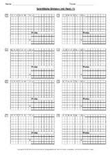 Arbeitsblatt In Der Grundschule Schriftliche Division Schriftliche Verfahren Mathe Klasse 4 Grundschulmaterial De