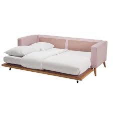 Scandinavian 3 Seater Light Pink Sofa Bed Brooke Maisons Du Monde Sofa Bed For Small Spaces Pink Sofa Bed Sofa Bed Design