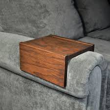 Sofa Armrest Table Custom Couch Armrest Chair Caddy Wood Etsy Arm Rest Table Custom Couches Sofa Arm Table