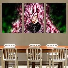 Free for commercial use no attribution required high quality images. Dragon Ball Goku Black Super Saiyan Rose 3pc Wall Art Decor Canvas Pri Justanimethings