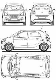 Smart Forfour Blueprint Smart Forfour Smart Car Blueprints