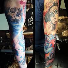 Lin told the huffington post that the group came up with the idea to get matching tattoos on the friday before the oscars, during rehearsals for the upcoming. Skull Lady Rose Sleeve Tattoo By Kayley Jayne Warrington Tattoonow