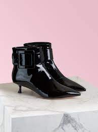 Find great deals on ebay for black patent leather boots. Black Woman Pointy Covered Buckle Ankle Boots In Patent Leather Rvw54329870d1p42b999 Roger Vivier