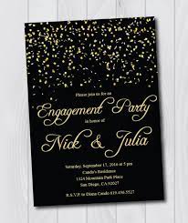 Printable Black Gold Engagement Invitation E Card Engagement Etsy Engagement Invitation Cards Engagement Invitations Engagement Party Invitations
