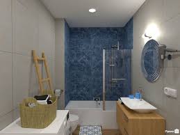 Bathroom design tools that increase your sales and margins by making designing easy and visual. Bathroom Interior Blue Tile And Wood Planner 5d Bathroom Design Software Interior Design Tools Bathroom Planner