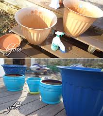 Years ago i bought an enormous plastic planter in bright blue. 13 Painting Plastic Ideas Painting Plastic Plastic Pots Flower Pots