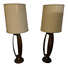 Our faceted porcelain table lamp marries art with function. Mid Century Danish Teak Lamps With Shades A Pair Chairish