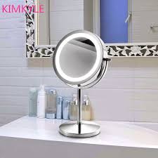 Springquan Fashion Hot Selling Quality 7inches Led Make Up Desktop Mirror With Light 2 Face Mirror Bathroom Battery Power Desktop Mirror Mirror With Lightfashion Mirror Aliexpress