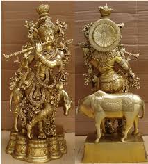 Maybe you would like to learn more about one of these? Lord Krishna Playing Flute With Cow Made Of Brass Buy Krishna Online