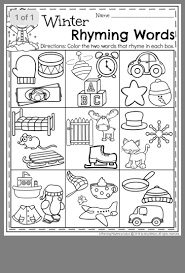 Pin By Nicole Halbur On School Stuff Preschool Winter Worksheets Phonics Kindergarten Rhyming Worksheet