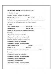 We did not find results for: All You Need Is Love Worksheets