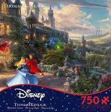Shipped with usps priority mail. Beauty And The Beast Dancing In The Moonlight Puzzle Thomas Kinkade Disney Collection 750 Piece Ceaco