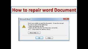 How To Repair And Recover Corrupted Word File Without Software - Youtube
