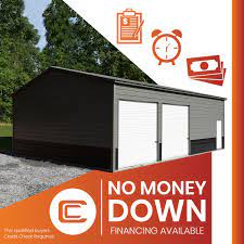 No Money Down Metal Buildings With Carport Central Financing Metal Buildings Steel Buildings House Plans