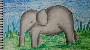 How To Draw And Color Elephant For Kids Youtube