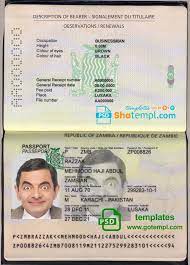Zambia Passport Template In Psd Format Fully Editable Passport Template Passport Document Templates