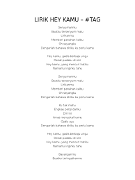 Yovie dimulai dengan y, klik y. Lirik Hey Kamu Tag