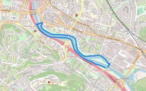 49° 14' 0 north, 7° 0' 0 east. The City Walking And Running Trail Saarbrucken Saarland Germany Pacer