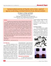 Pdf Antimicrobial Activity Of Nigella Sativa Linn Seed Oil