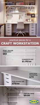 Practical Pieces For A Craft Work Station From The Ikea Home Tour Squad The Algot Storage Combination Creates Craft Room Storage Ikea Crafts Craft Room Office