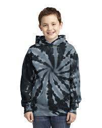 port company pc146y youth tie dye pullover hooded sweatshirt