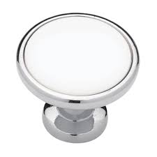 white ceramic insert round cabinet knob
