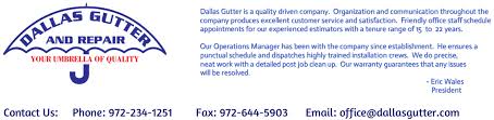 Having the right gutters is essential for preserving the overall condition of your home. Dallas Gutter And Repair Home