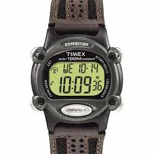 Timex Men S Expedition Digital Chronograph Black Resin Case Leather And Nylon C 7944464 Hsn