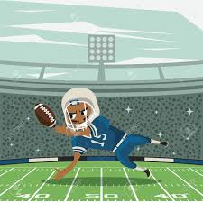 Maybe you would like to learn more about one of these? American Football Player Catching Ball On Playfield In Stadium Cartoon Vector Illustration Graphic Design Royalty Free Cliparts Vectors And Stock Illustration Image 130680707