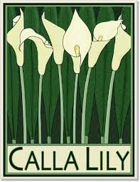 Calla Lilly Tile By Wildflower Graphics In 2020 Art Deco Flowers Art Deco Tiles Poster Art