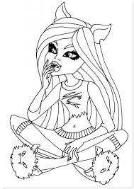 Monster High Coloring Pages Evil Girl Sitting Down Easy Monster Coloring Pages Cartoon Coloring Pages Coloring Books