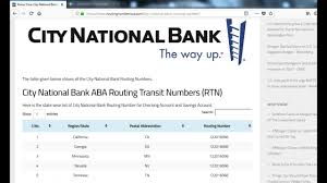 For united states, switch over to us routing numbers section. How To Find City National Bank Routing Number Youtube