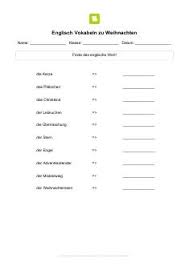 Arbeitsblatt Englisch Vokabeln Zu Weihnachten Englisch Vokabeln Kostenlose Arbeitsblatter Vokabeln