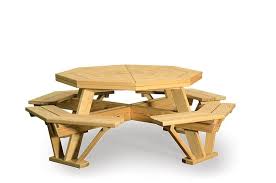 Amish Pine Wood 52 Octagon Picnic Table Octagon Picnic Table Picnic Table Octagon Table