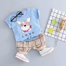 Hopscotch Dudu Diary Blue Animal Text Print T Shirt And Pant Set Baby Outfits Newborn Sweet Baby Clothes Summer Outfits Kids