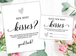 Fill the jar with the items of your choice, but don't mix items. Free Printable Bridal Shower Games Guess How Many Kisses