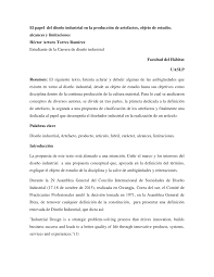 Maybe you would like to learn more about one of these? Pdf El Papel Del Diseno Industrial En La Produccion De Artefactos Objeto De Estudio Alcances Y Limitaciones