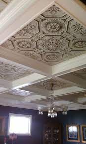 Tin Ceiling With Block Partitions For My New Dining Room But Tin Will Have To Be A Different Color Tin Ceiling Ceiling Tiles American Tin Ceiling